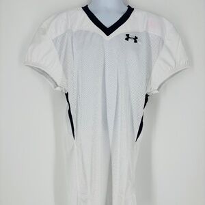 New Under Armour Men's Football Jersey White/Navy Size: L Athletic Sports Gear!